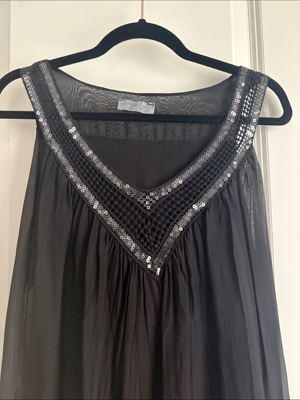 Angels Black Sheer Dress with Branded Label